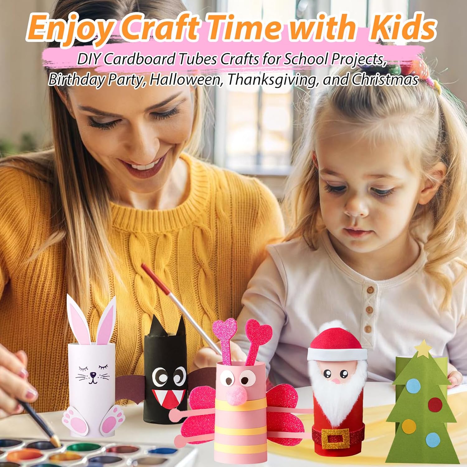 Modacraft 120-Pack Craft Cardboard Tubes (1.57"x3.7") | Brown Empty Toilet Paper Rolls for DIY Art, Party Supplies & Holiday Crafts | Safe Unfinished Round Tubes for Painting, Handicraft Projects