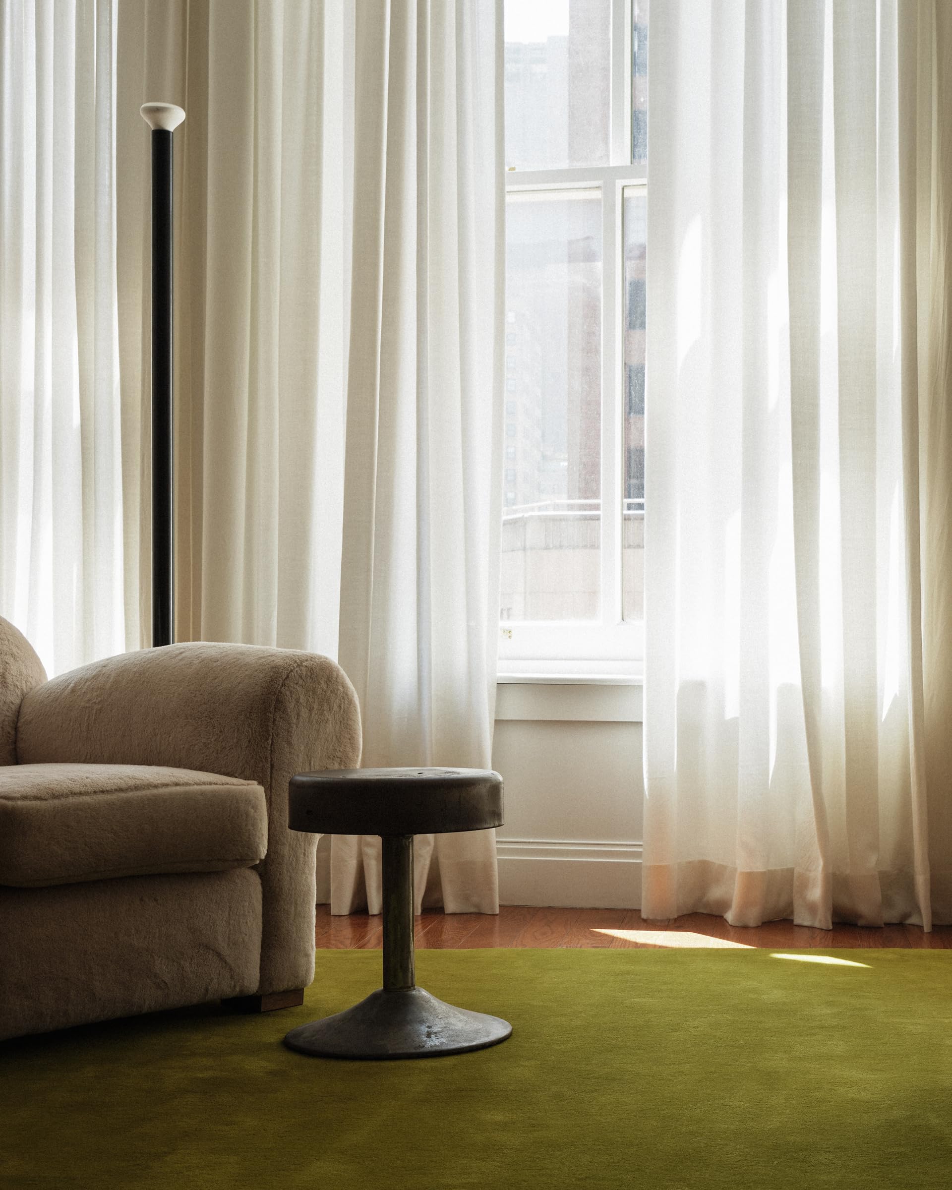 Floor Theory Area Rug Hand Tufted Wool Milano Green 5x8 ft Rectangle C — product photo