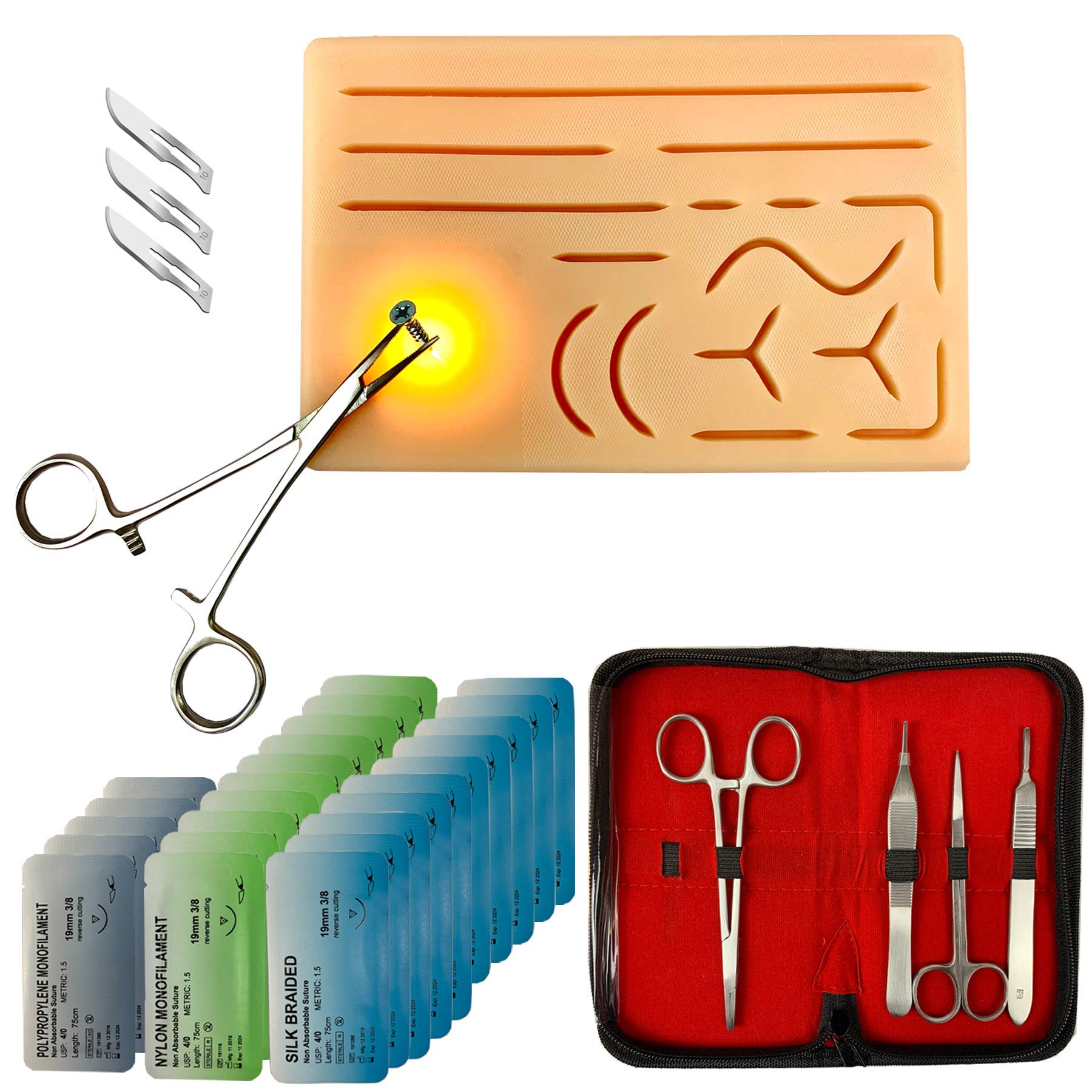 TrueSkin Suture Practice Kit AllInclusive with Full Tool Kit, 25