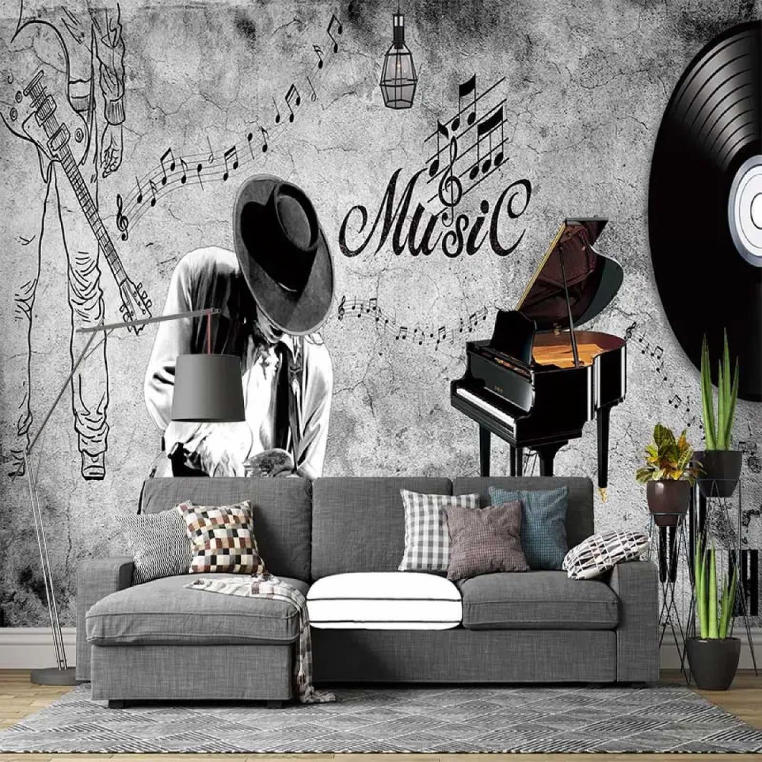 Kitquiver 3D Piano Instrument Wall Mural Wallpaper 3D Music Theme Wallpaper Mural Picture Photo Murals 3D Wallpaper Living Room The Wall for Bedroom 300x210cm