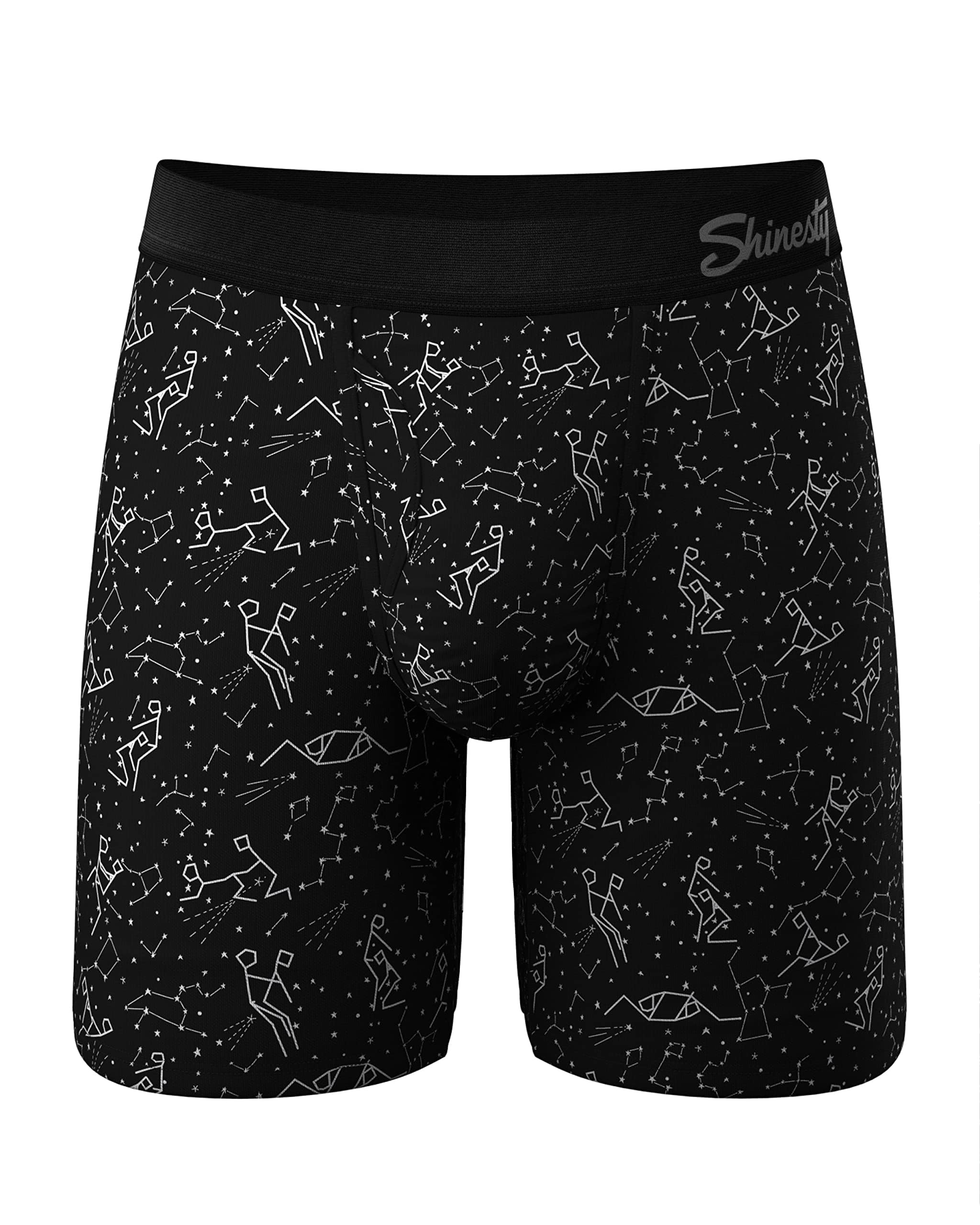 Shinesty Hammock Support Long Leg Boxer Briefs for Men | Anti-Chafing, Moisture Wicking, Breathable, Big Bang, XXL