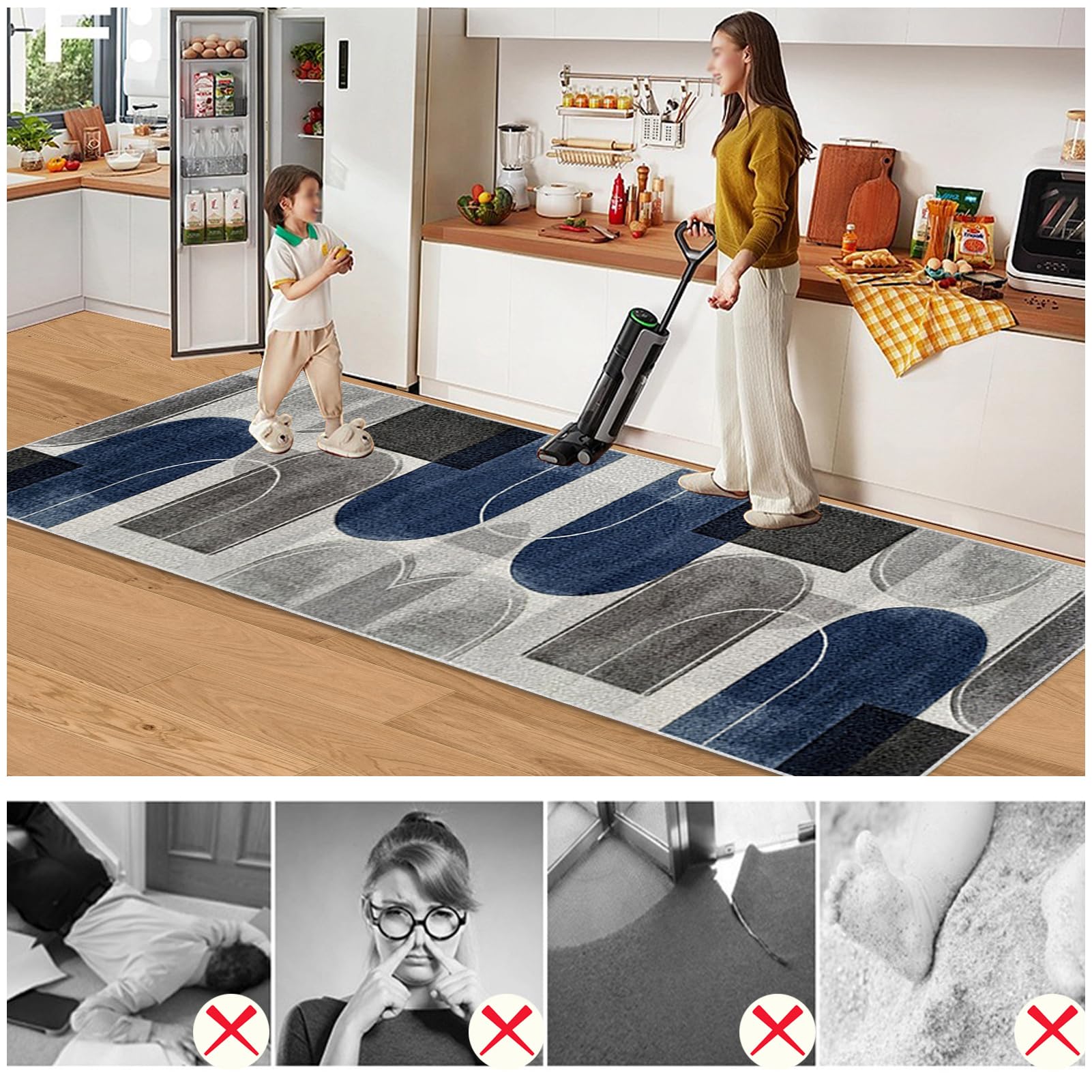 Dywan do długiego korytarza 70 x 180 cm antypoślizgowy dywanik kuchenny Chłonny chodnik wejściowy dywan do przedpokoju, dywanik kuchenny, dywanik do przedpokoju, kuchni, salonu, sypialni