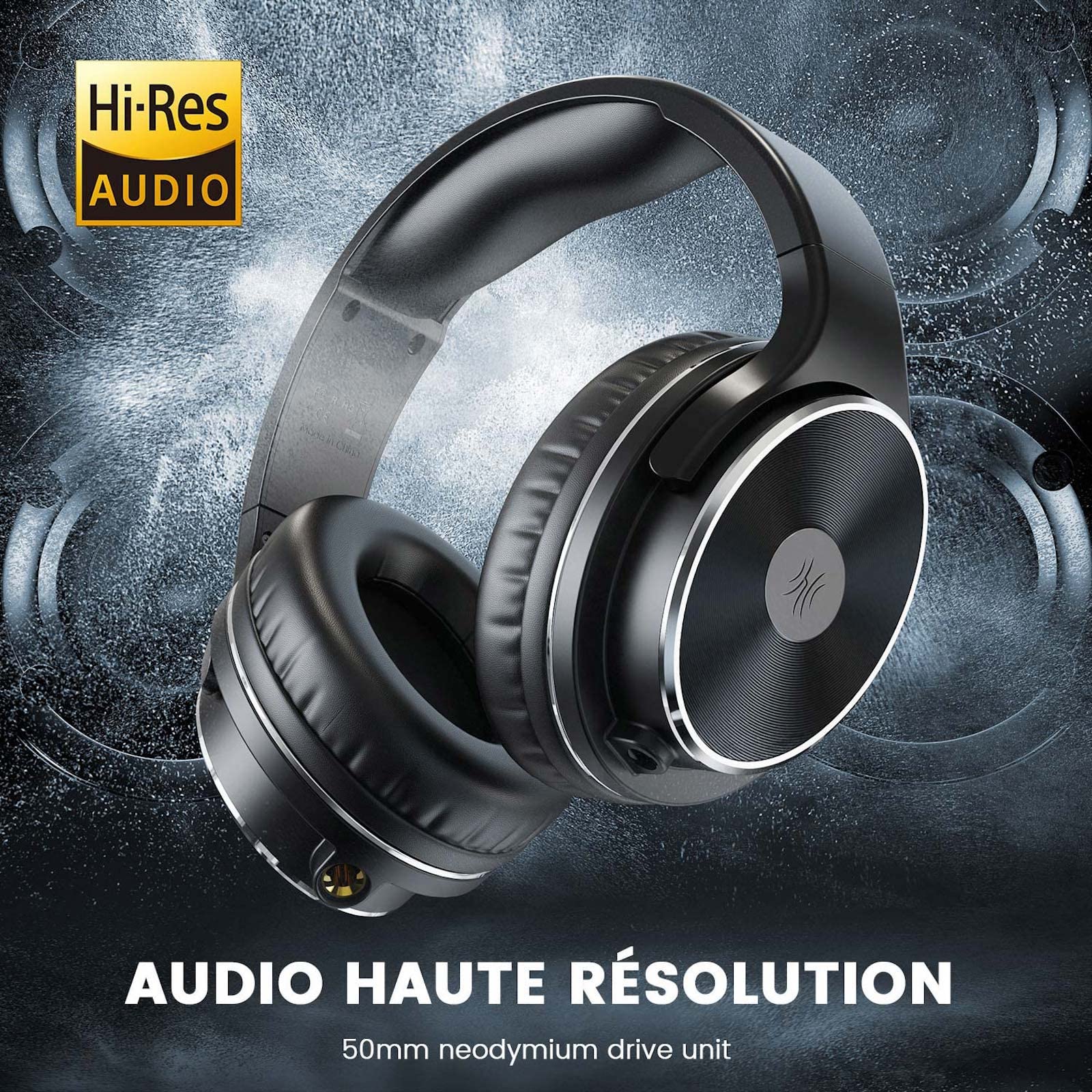 OneOdio Casque Audio Filaire pour Guitare, Piano avec Micro, Confort Léger avec Port de Partage, Audio Hi-FI et Hi-Res, Circum- Auriculaire pour Téléphone, PC, Clavier, Studio, DJ, Noir