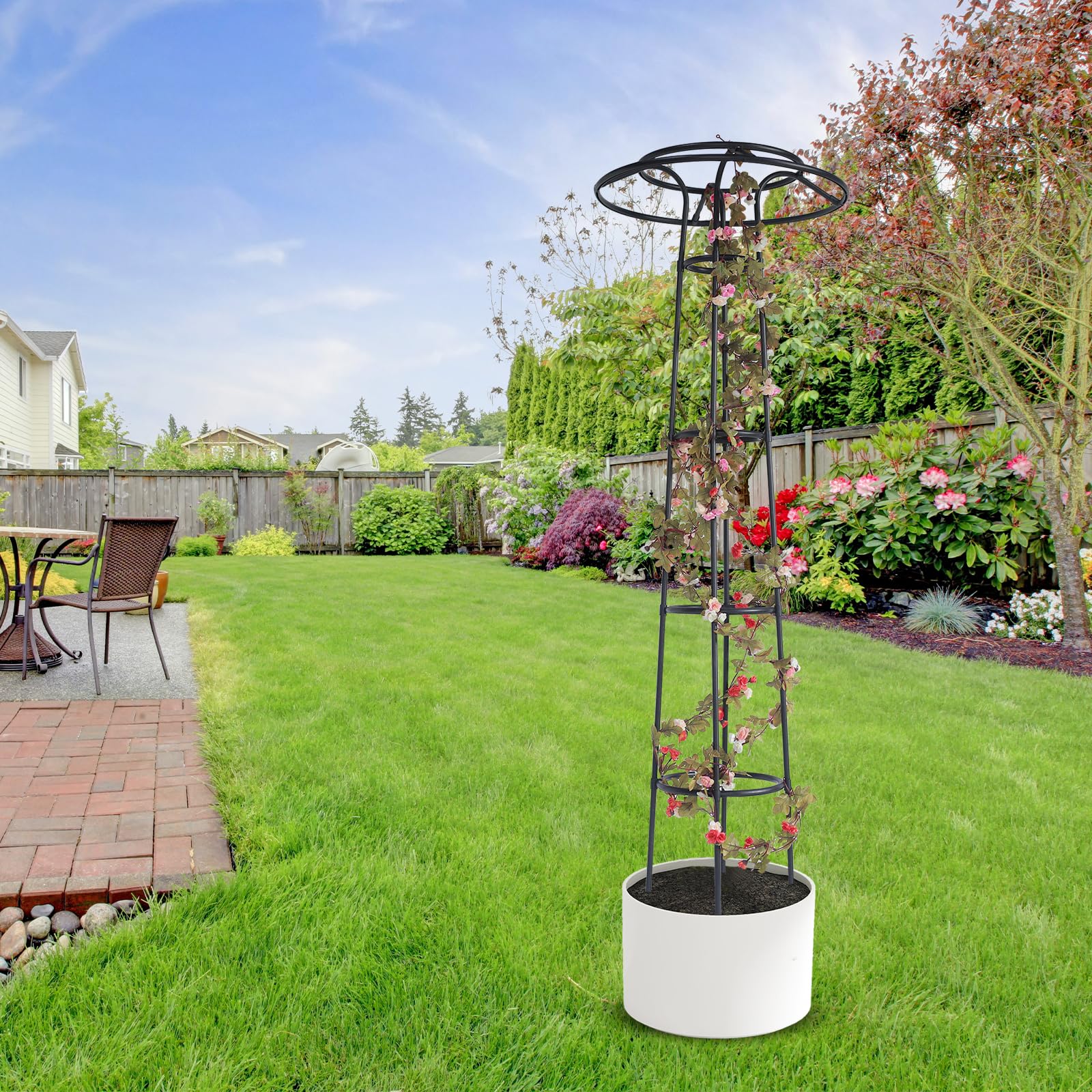 Structure de soutien pour plantes grimpantes de 185 cm - Support de jardin pour rosiers, espalier de jardin pour plantes grimpantes, légumes et plantes, 1 pièce