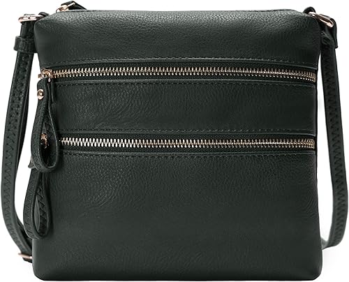 Solene Bolsa cruzada con bolsillo con cremallera múltiple con correa, bolsa de viaje ligera, bolso de mensajero diario para teléfono celular