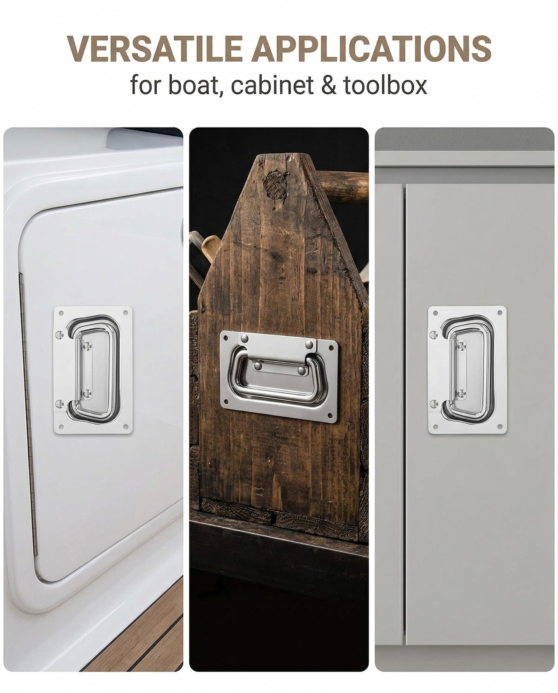 Maniglia anello acciaio inox incasso, boat hatch handle, maniglie nascoste sollevamento porta scorrevole cucina armadietti.