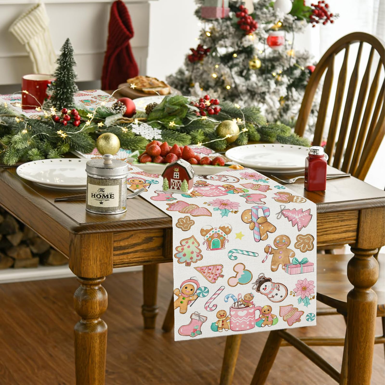 Amazon.com: Gingerbread Table Runner Christmas Table Runner