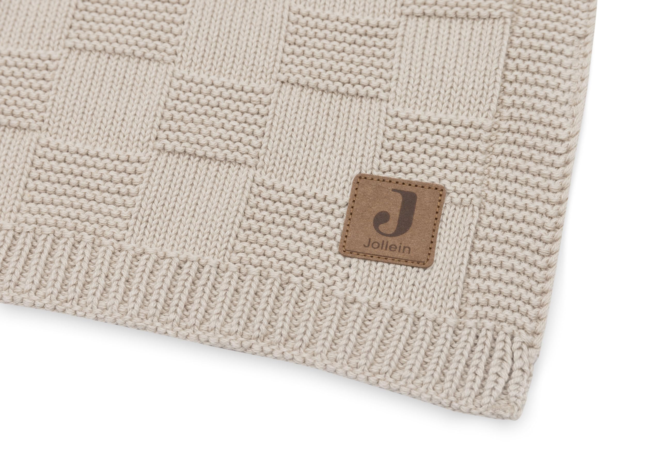 Jollein Manta para bebé Box Knit - Warm Sand - 75x100cm - 100% algodón - para Cuna - 1.0 TOG - Certificación Gots