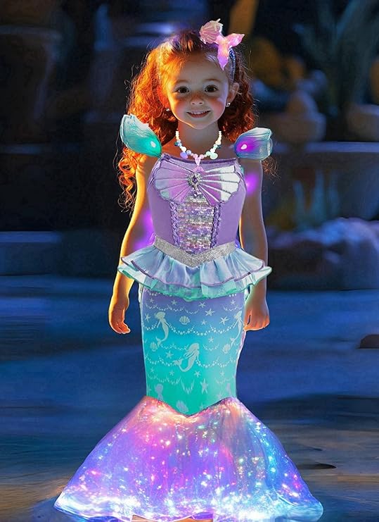 Girls Mermaid Costumes With Bag Little Mermaid Dress for Kids with Accesseries