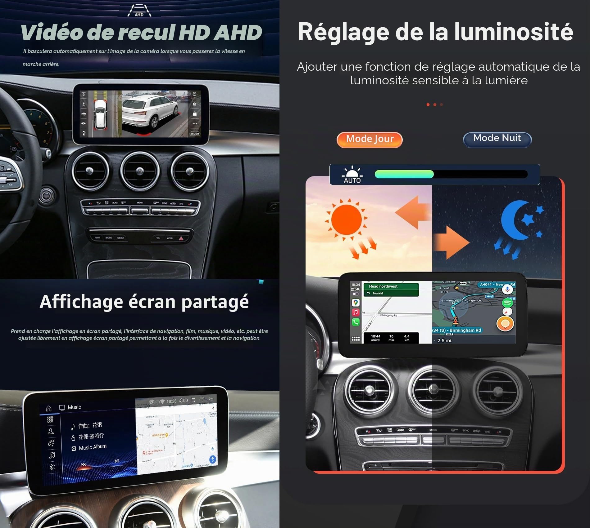 Android 14 Autoradio Écran Tactile Autoradio 12.3 Pouces 2 Din pour Mercedes Benz Vito W447 116 2014-2022 avec CarPlay FM Bluetooth Appel Mains Libres Caméra de Recul Télécommande de Volant(S-6(8G+128
