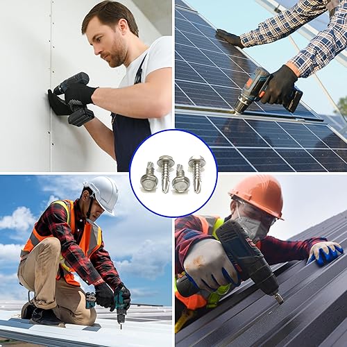 Miniatura 80 de Tornillos autoperforantes de cabeza hexagonal de acero inoxidable, tornillos autotaladradores, elegir tamaño y cantidad., #10