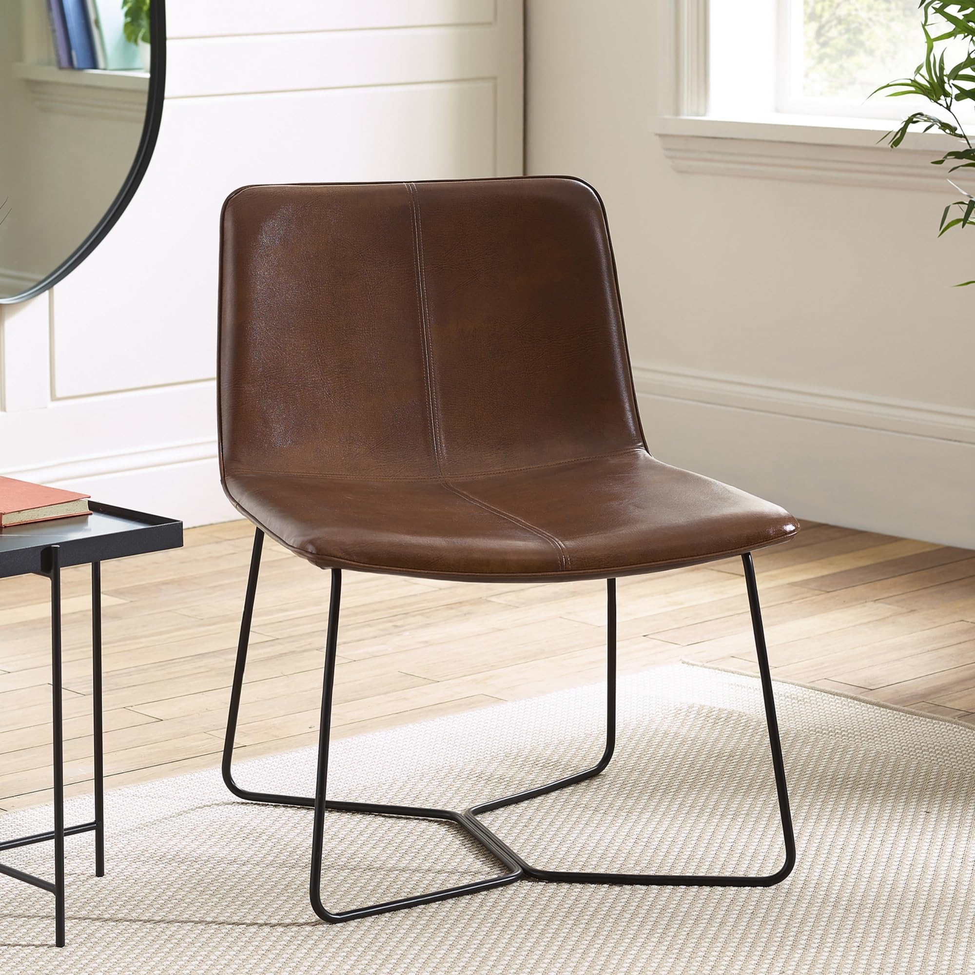 Julian Bowen Joren Brown Faux Leather Accent Chair