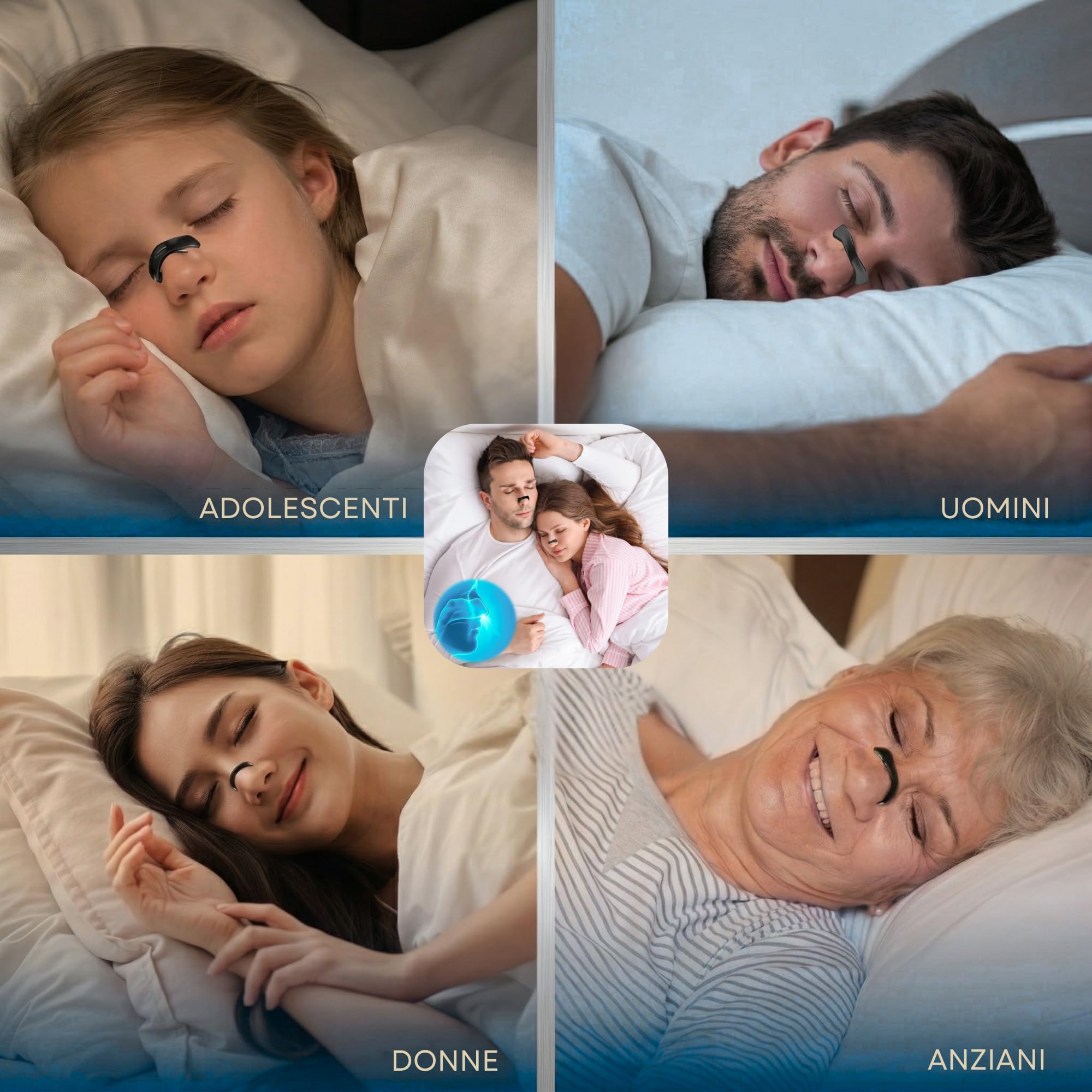 Cerotti Nasali Magnetici Antirussamento - 60 Pezzi Extra Forti Riutilizzabili, Dilatatori Nasali con Nastro M Premium per Sonno Migliore e Sport