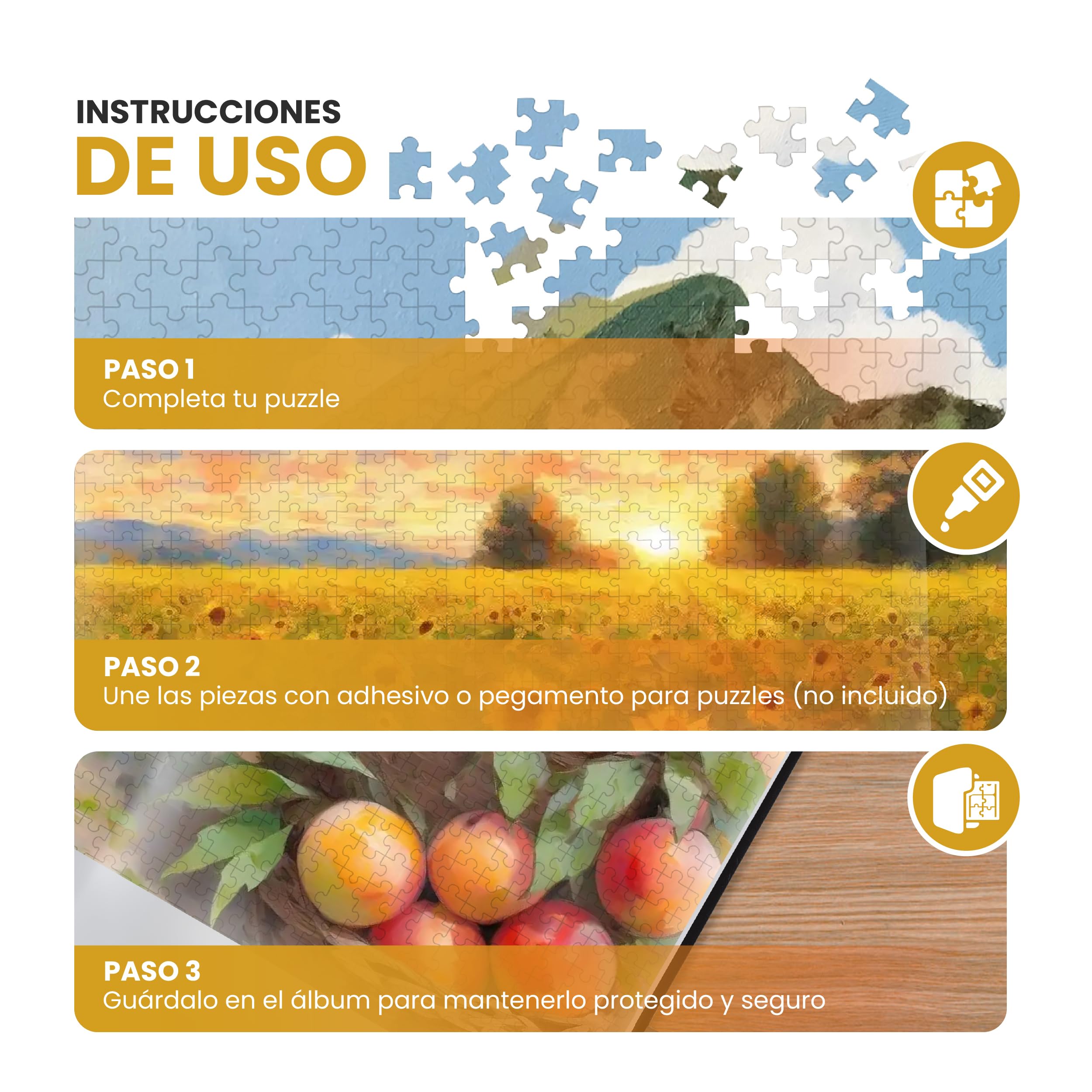 Guarda Puzzle Profesional – Álbum Carpeta Puzzle 1000 Piezas – 20 Fundas De PP para Enmarcar Puzzles – Protección Contra Polvo y Agua – Perfecto para Coleccionistas