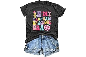 Last Day of School Teacher Shirt: Women Teacher Life Shirts Summer Happy...