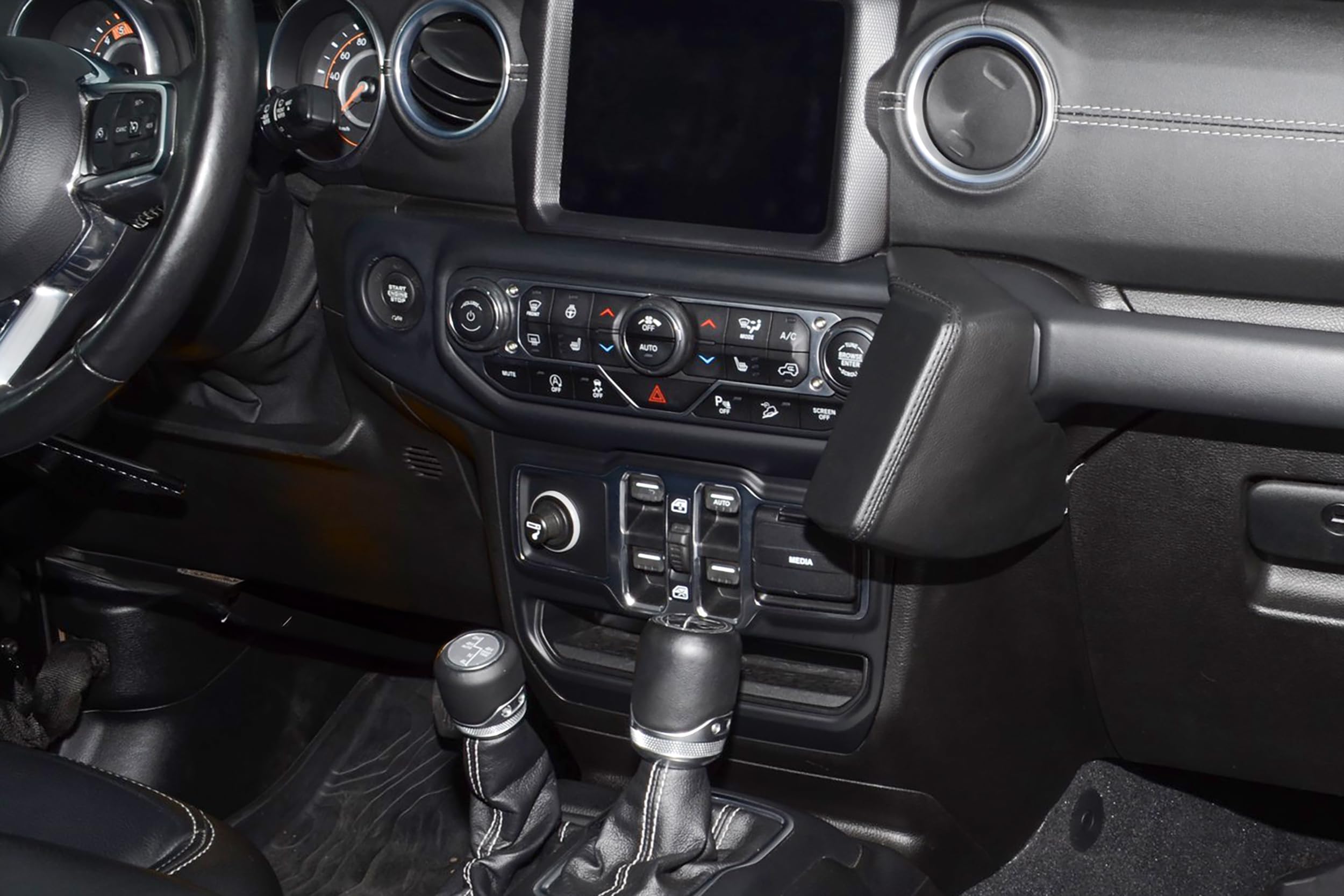 KUDA Uchwyt pasujący do Jeep Wrangler (typ JL) od 2018 / Gladiator 69 sztuczna skóra czarna