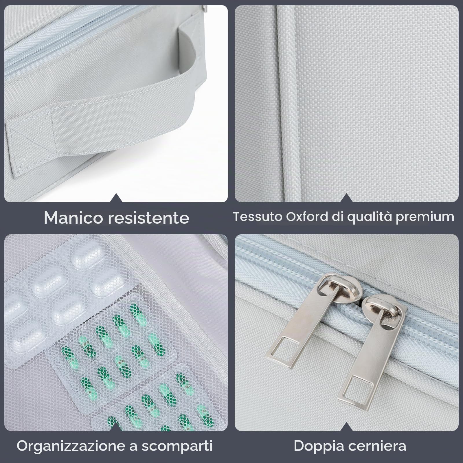 AiQInu Borsa Pronto Soccorso Viaggio, 2 Pezzi Impermeabile Kit di Pronto Soccorso Vuota, Alta Capacità Borsa Medica Portatile Sportiva, Kit Medico Vuota per Viaggio Ufficio Casa All'aperto