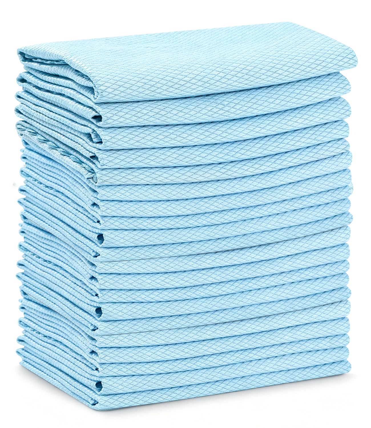 Bixury 20 paños de limpieza de microfibra azul, reutilizables, paños de limpieza para ventanas, cocina, cristal, espejos, 40 x 30 cm