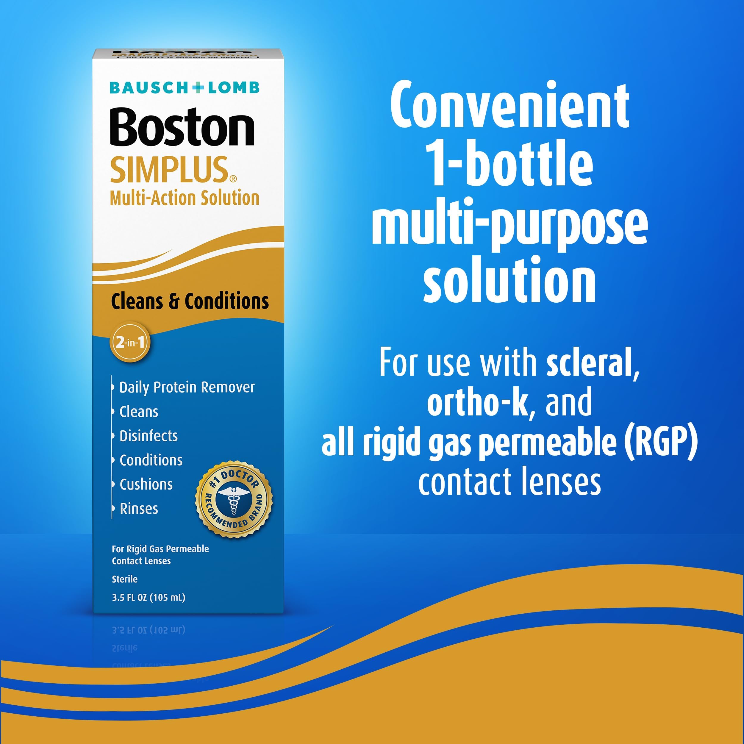 Bausch + Lomb Boston Simplus Multi-Action Solution for Rigid Gas Permeable Contact Lenses 105ml (Pack of 1) 2