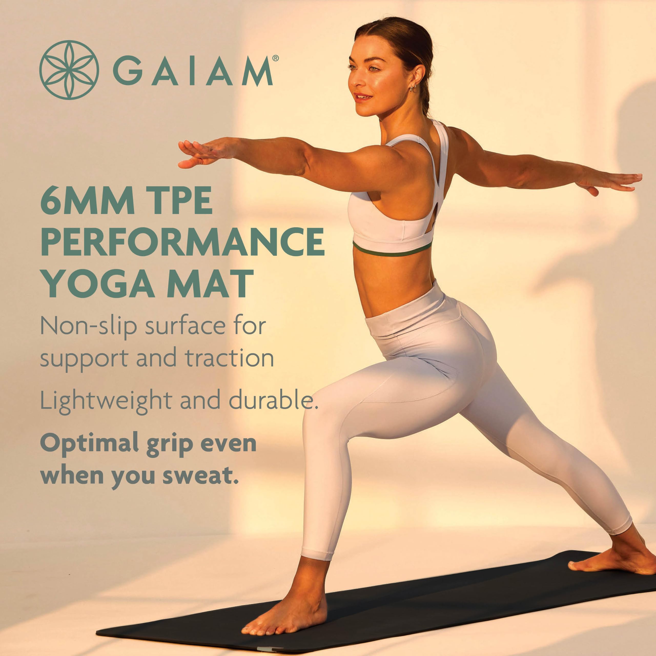 Gaiam Esterilla de yoga Performance TPE para ejercicios y fitness para todo tipo de yoga, pilates y ejercicios de suelo