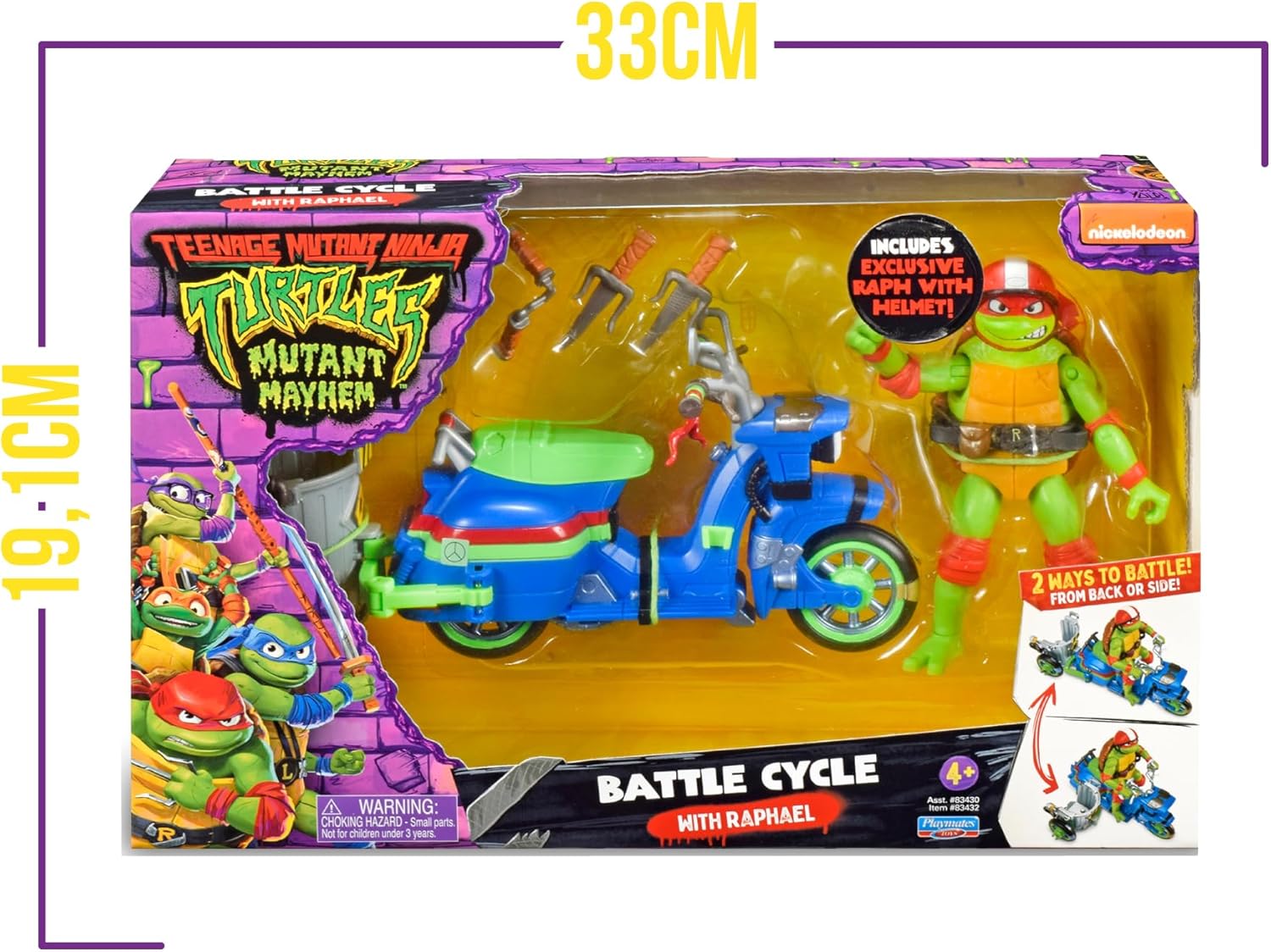 Giochi Preziosi Ninja Turtles 2023 Change of Chaos - Motorcycle with Combat Function and Raphael Character Included - Compatible with All Basic Characters - For Kids Ages 4+
