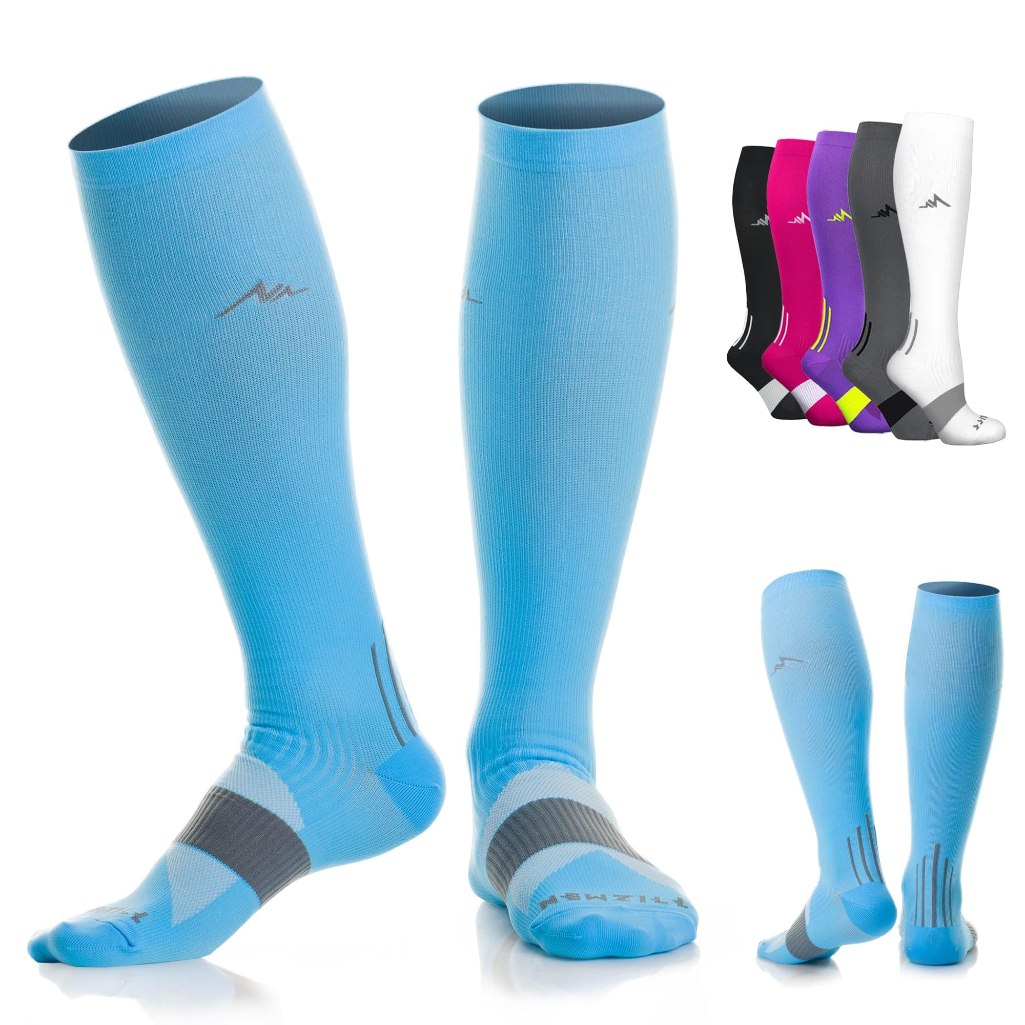 NEWZILL Medical Compression Socks for Women & Men Circulation 20-30 mmHg, Best for Running Athletic Hiking Travel Flight Nurses