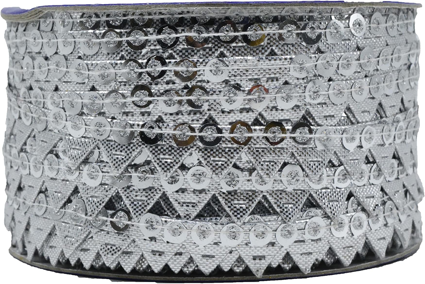 CRAFTLOVE Craft Love Gota Patti Kinari Border 18.5 Yards/ 17 Meters for Saree Blouse Dupatta Lehenga Sewing Crafts (1 cm Wide), Silver, (ART-18042022BC4)