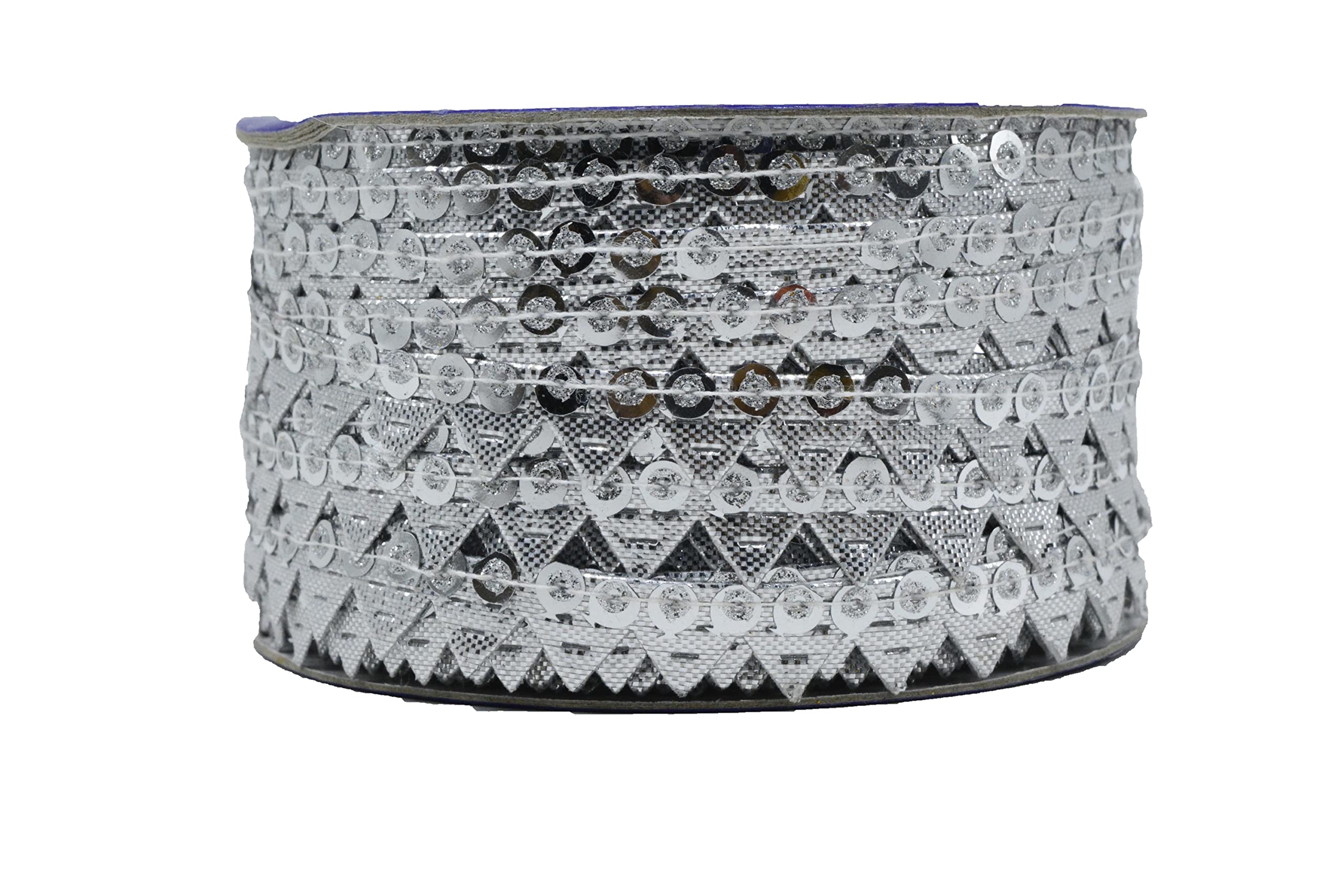 CRAFTLOVE Craft Love Gota Patti Kinari Border 18.5 Yards/ 17 Meters for Saree Blouse Dupatta Lehenga Sewing Crafts (1 cm Wide), Silver, (ART-18042022BC4)