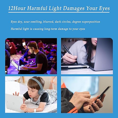 Miniatura 2 de Kursan Lentes cuadrados de gran tamaño para mujeres y hombres, lentes de bloqueo de luz azul con marco grande (azul)