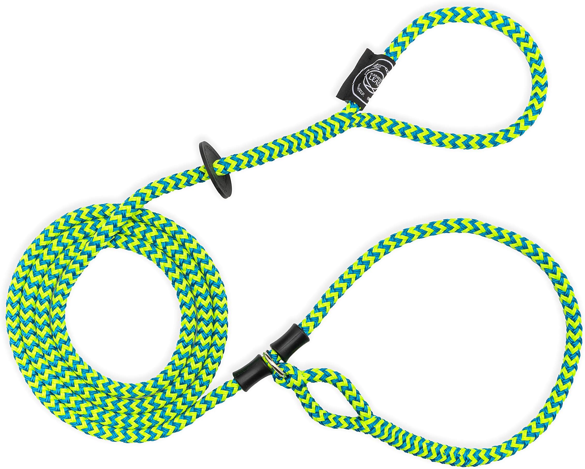 Harness Lead No Pull Dog Harness and Leash Set, Anti Pull Dog Harness, One-Piece Cushioned Rope Safely Prevents Escaping and Pulling *New Insert is Removable (Medium/Large, Peacock/Blue/Lime)