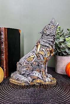 【ラプンツェル様用】SVART CROWN / Wolves Among Amazon.com: Ebros Steampunk Silver Robotic Alpha Wolf