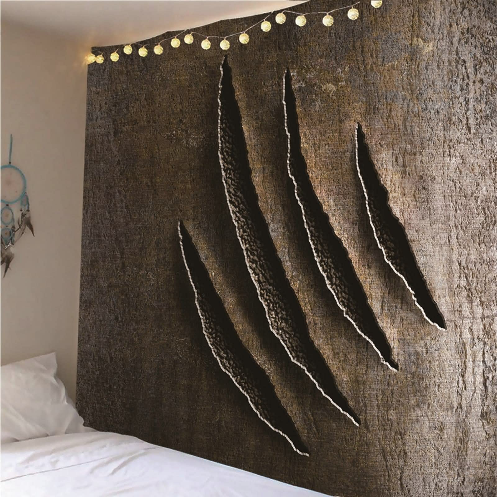 Aotiwe Wandteppich Aesthetic Vintage, Wanddeko Wohnzimmer Rissige Wand aus Polyester Braun 300X260Cm für Wohnung