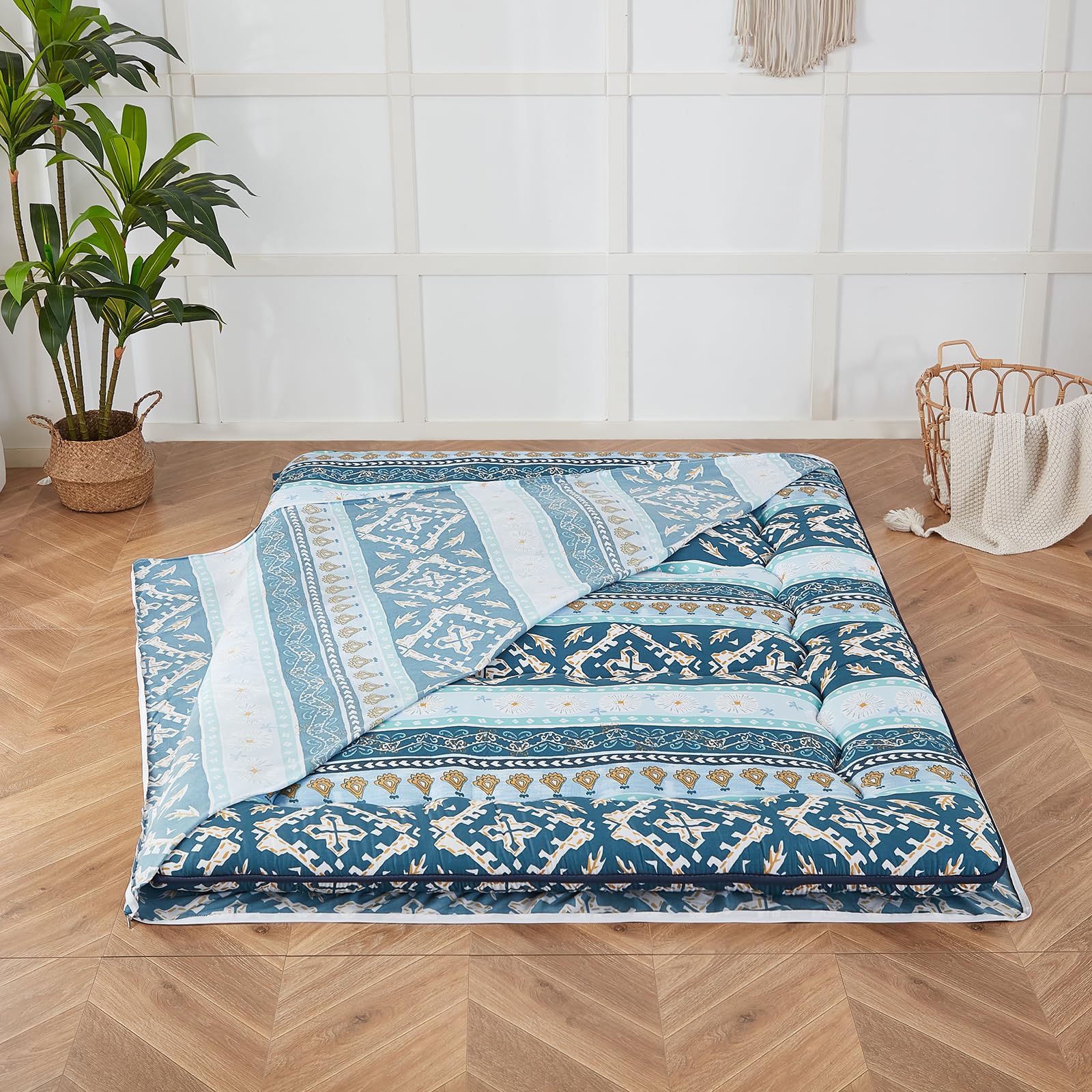 Zelladorra Futon Mattress Cover, Zippered Japanese Floor Mattress