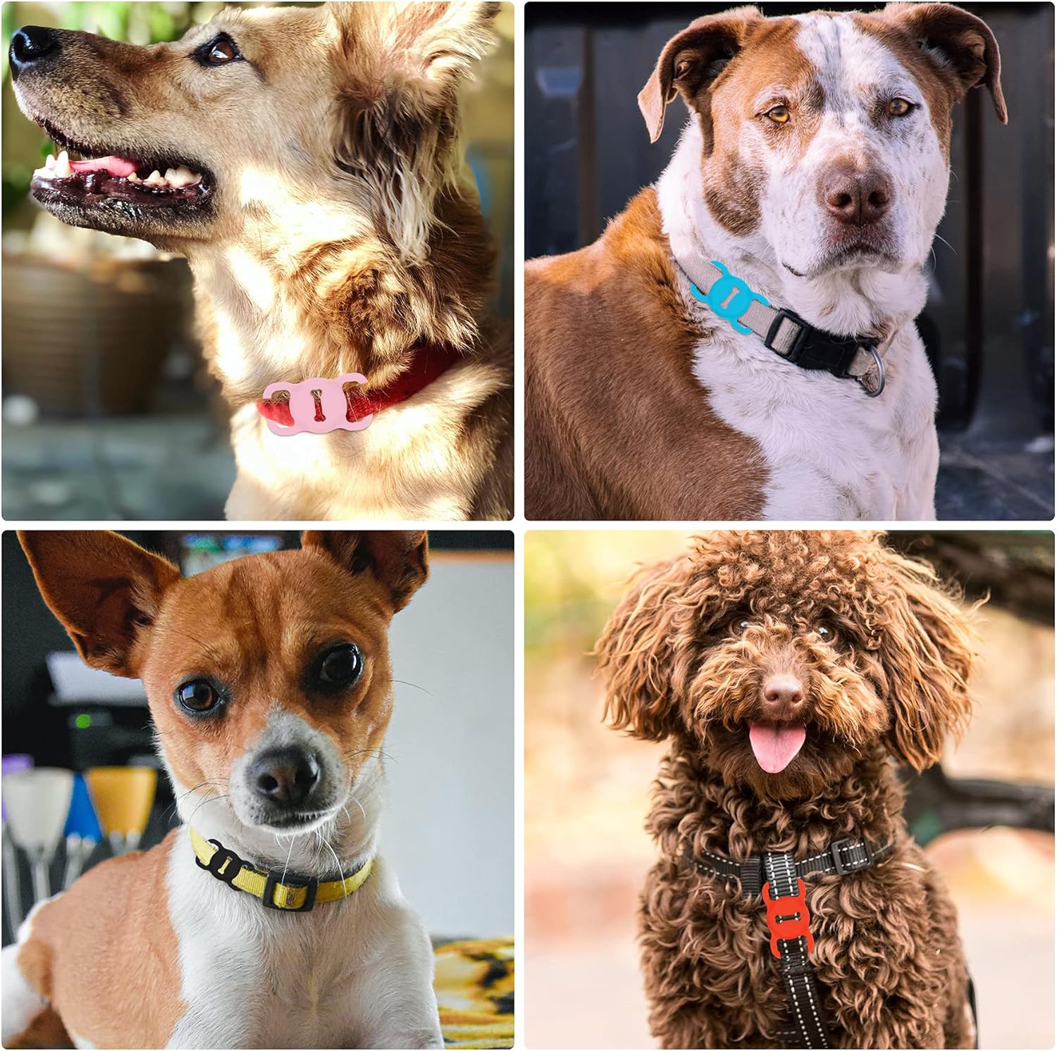 protective case compatible for apple airtag gps tracker locator fit for pet collar loop holder dog cat accessories air tag silicone protective case