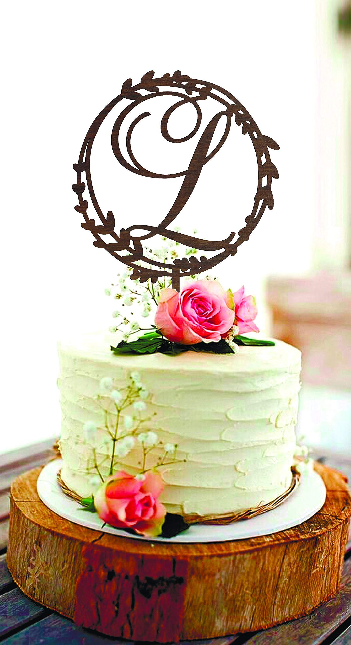 Wedding Cake Topper Letter L Initials Wedding Cake Topper 3 – Red