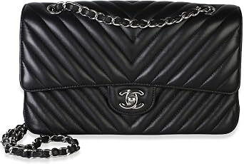Pre-Loved Medium Classic Double Flap Black Medium