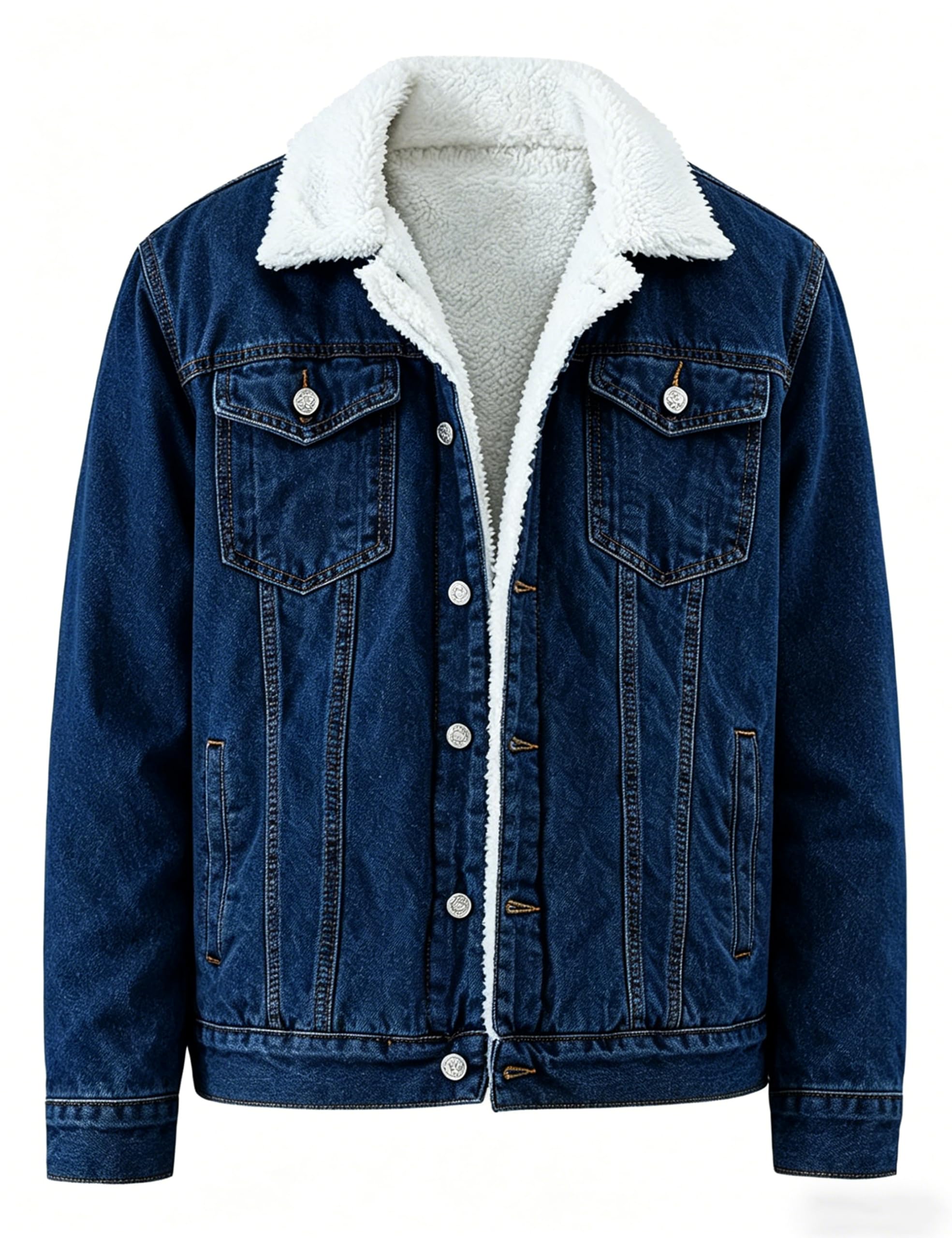 Men's Sherpa Fleece Lined Denim Jacket Warm Winter Trucker Jacket Cowboy Jean Jacket
