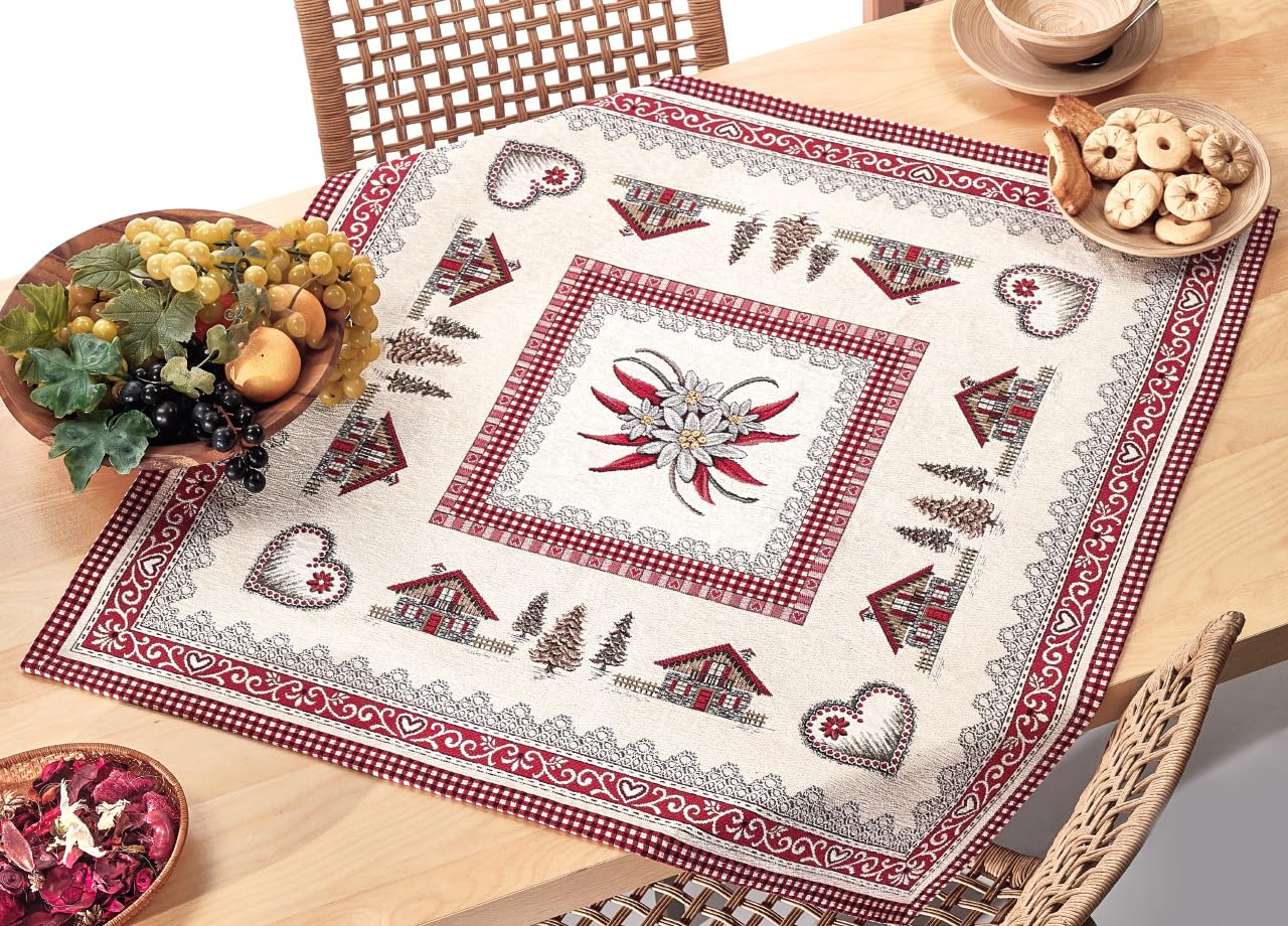 Nappe Mont Blanc chalet pour décoration de table de montagne