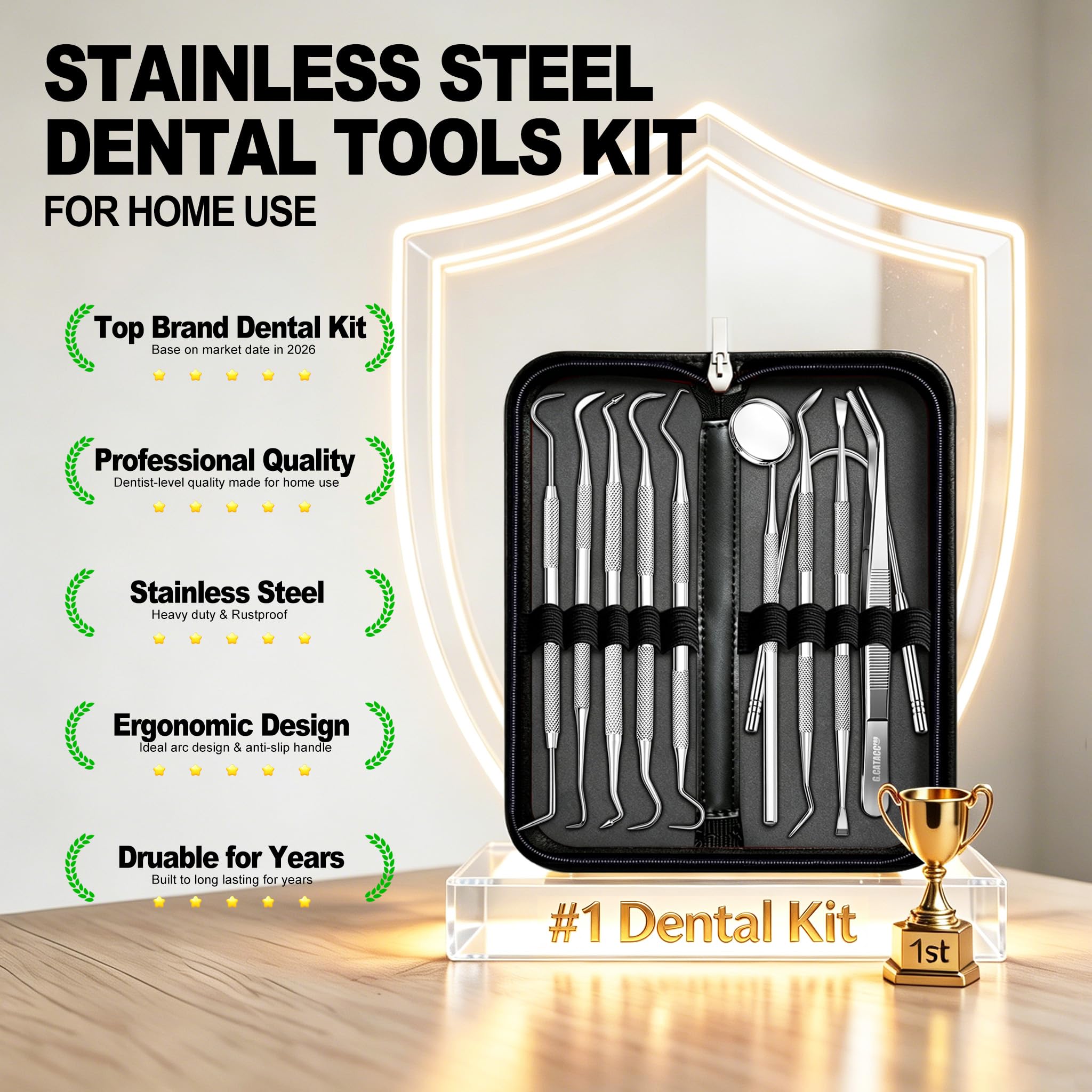 G.CATACC Dental Cleaning Kit - 10 Tools -8 G.CATACC Dental Cleaning Kit - 10 Tools -8