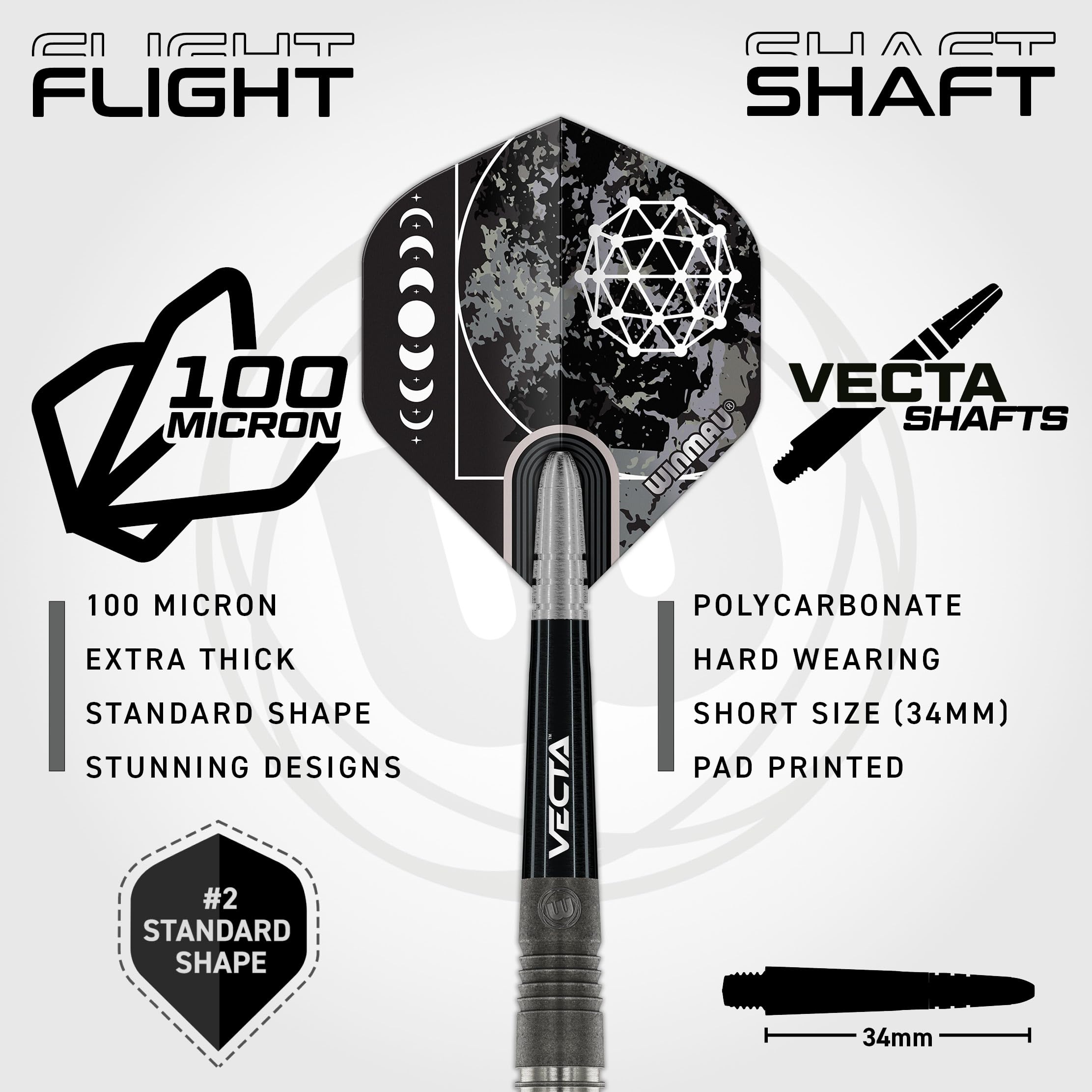 WINMAU Darts Callisto 24g 90% Professional Tungsten Steel Tip Darts Set including Dart Flights and Dart Shafts (Stems) - Image 3