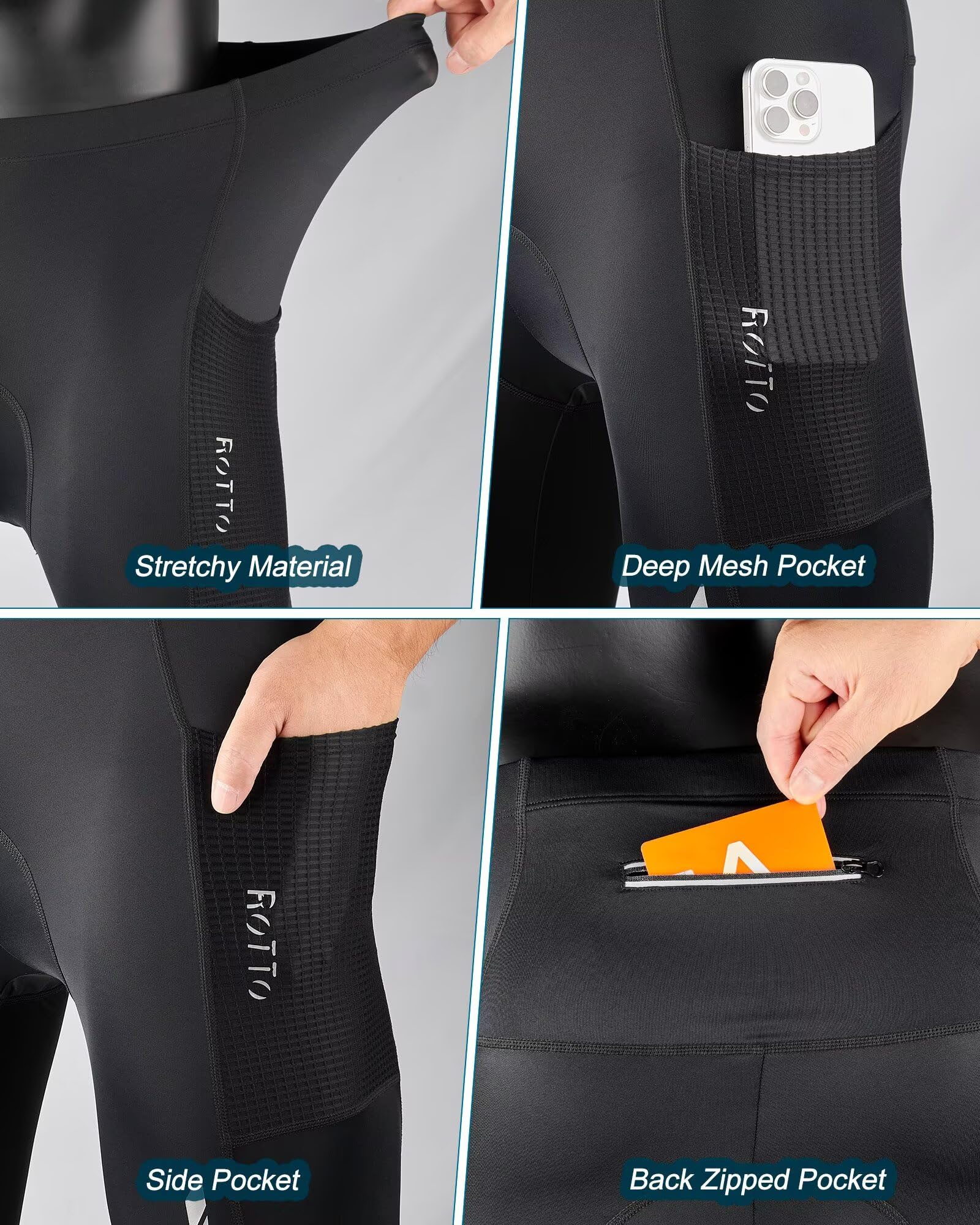 ROTTO Pantalons Cyclisme Homme Hiver Bicyclette Collants Coussin Silicone 3D