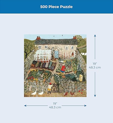 Miniatura 4 de New York Puzzle Company - Loré Pemberton The Walled Garden - Rompecabezas de 500 piezas para noches de juego familiares por Loré Pemberton El jardín