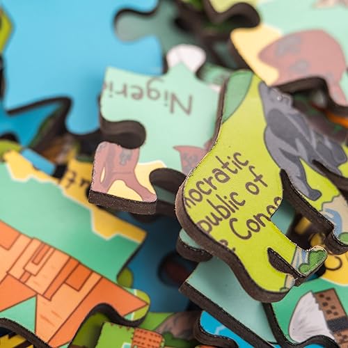 Miniatura 8 de Terra Puzzles Rompecabezas de mapa de África colorido y vibrante de 152 piezas 10 x 15 pulgadas para niños de 6 años divertido juguete educativo y