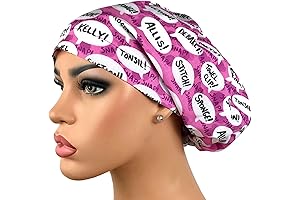 Pink Chef Hat: Surgical Cap Euro Bouffant Nurse Hat Surgery Scrub Cap OR Instruments
