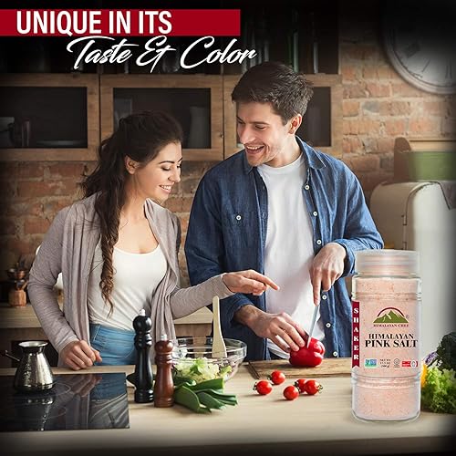Miniatura 9 de Himalayan Chef - Sal del Himalaya, salero de vidrio de grano fino, 17.5 onzas