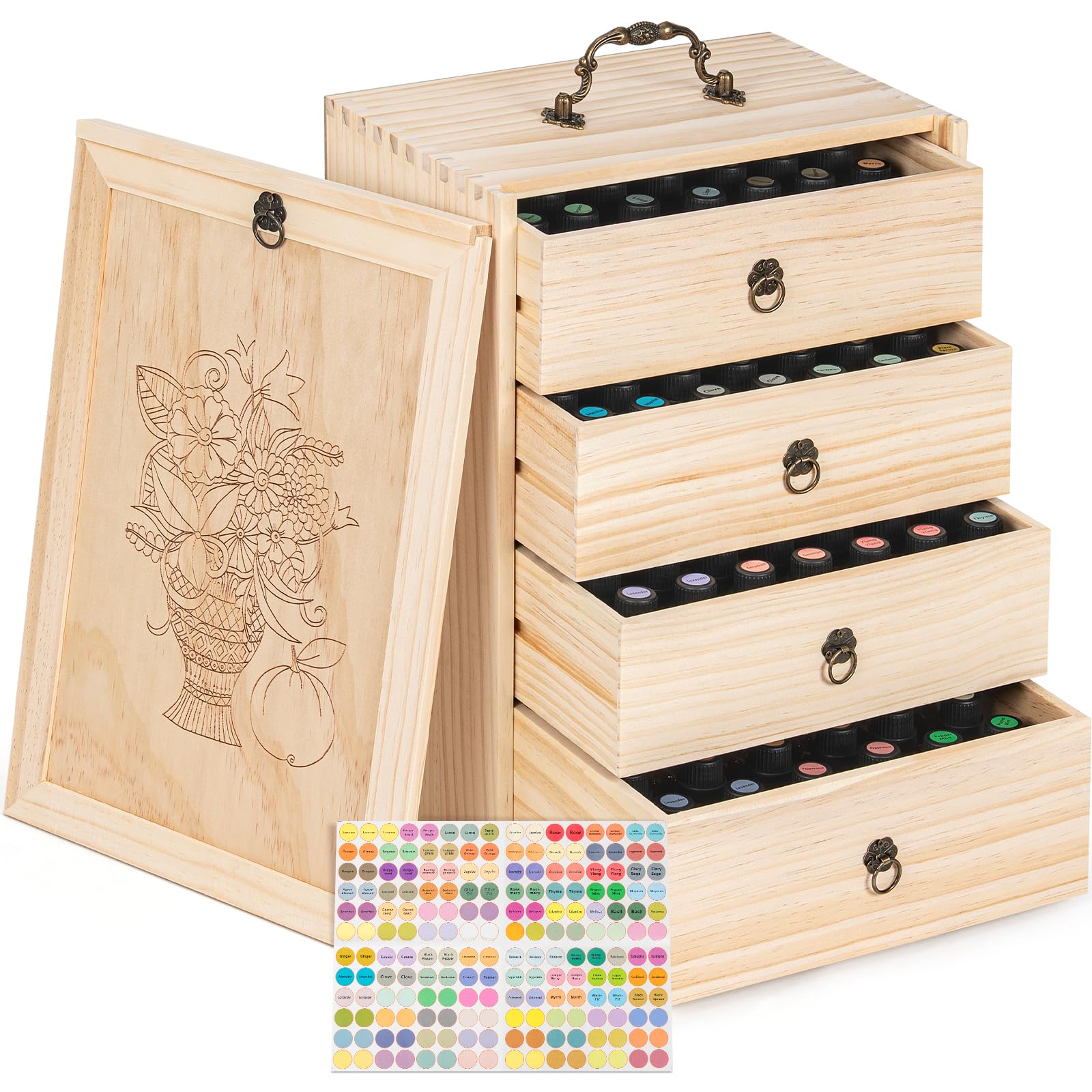 Amazon.com: TORIBIO Wooden Essential Oil Storage Box for 112