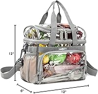 Vista 7 de J.CARP Mochila Transparente Resistente de Alta Capacidad, Bolsa Duradera y Transparente