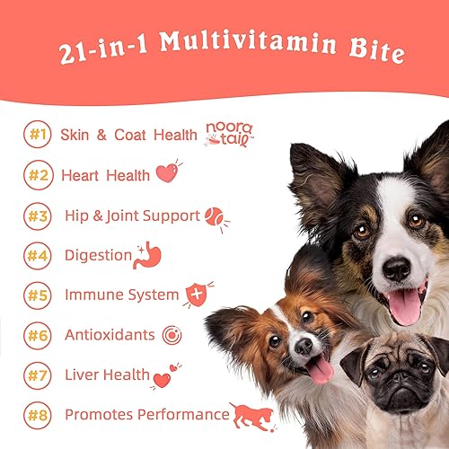 Miniatura 2 de Vitaminas y suplementos 21 en 1 para perros con glucosamina y condroitina, multivitamínico diario natural masticable para perros, vitaminas para