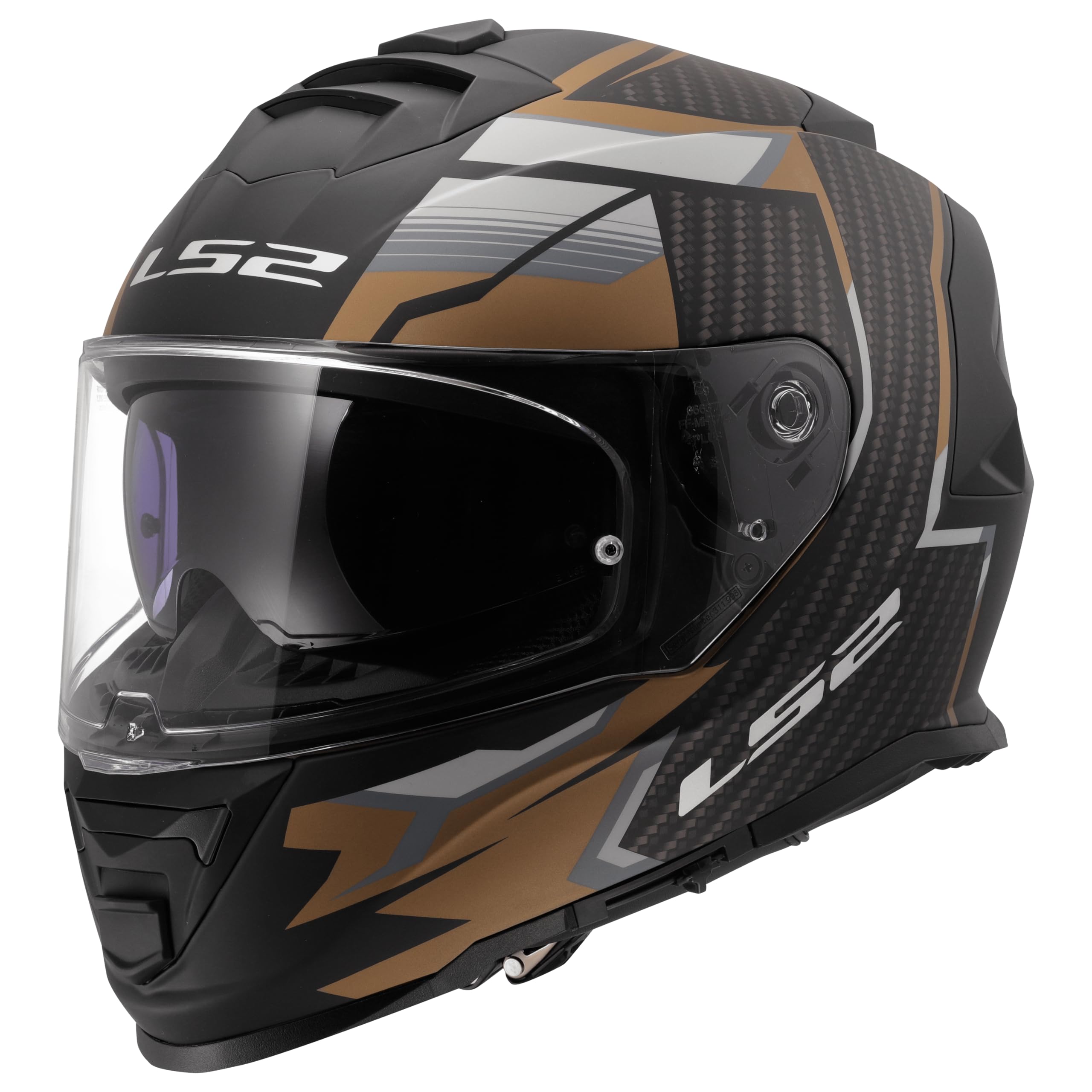 LS2, Integraler Motorradhelm Storm II Tracker Black Gold, XXL