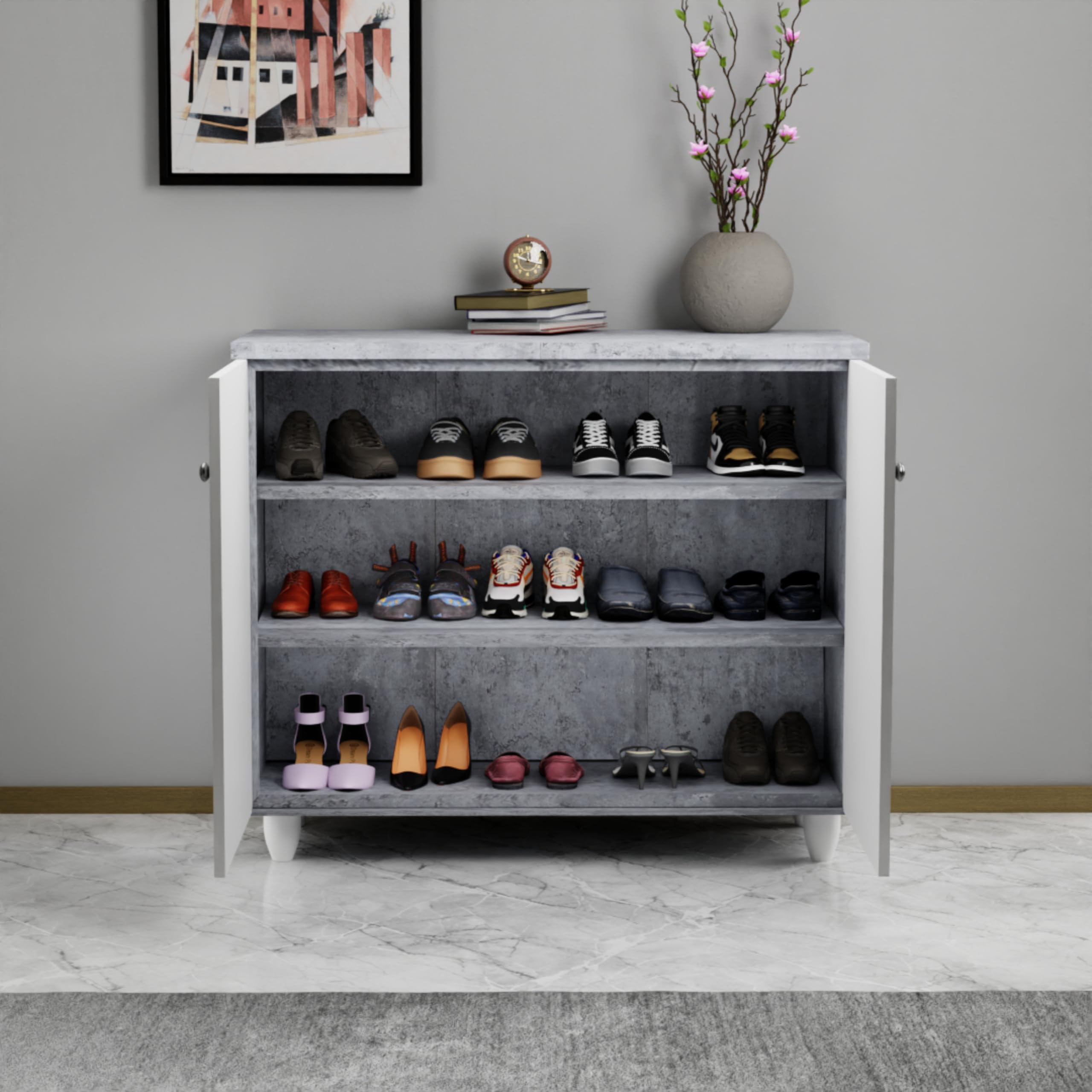 beAAtho Luno 2-Door Engineered Wood Multipurpose Storage Rack, Anti-Termite  Treated Shoe, Book & Utility Organizer- DIY (Ashen White) : Amazon.in: Home  & Kitchen